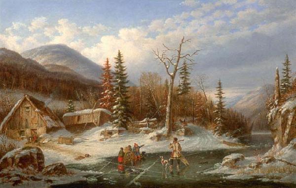 Cornelius Krieghoff Winter Landscape, Laval oil painting picture